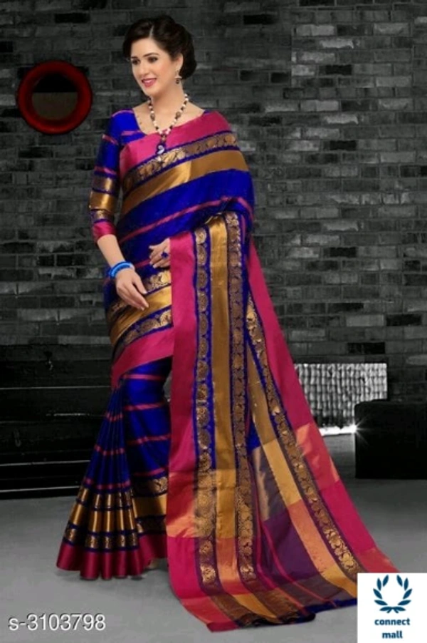 Attractive Soft Cotton Silk Saree - Saree Length - 5.5 MtrBlouse Length - 0.8 Mtr, Soft Cotton Silk, Zari  work, Pack of :1